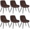 WOLTU Esszimmerstühle 6er Set, Polsterstuhl Kunstleder, Küchenstuhl gepolstert, Akzentstuhl für Wohnzimmer Schlafzimmer Küche, ergonomischer Stuhl mit Rückenlehne, Dunkelbraun, BH332dbr-6