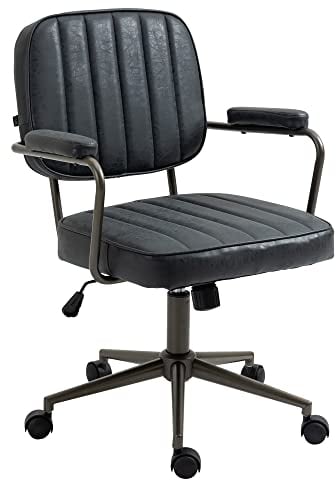 CLP Bürostuhl Natrona I Ergonomisch Höhenverstellbarer Schreibtischstuhl I 360 Grad Drehbar Mit Wippfunktion Gepolstert Und Leichtlaufrollen, Farbe:antik schwarz