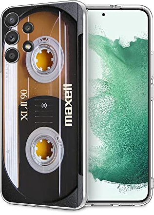 Kompatibel mit Samsung Galaxy A52 5G Trendy Hülle, Vintage 80er 90er Retro Musik Kassette Mixtape Klar Handyhülle Geschenk TPU Stoßfest Schutzhülle