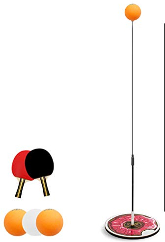 Table Tennis Trainer, Table Tennis Training Shaft with Flexible Shaft for Indoor and Outdoor Sports, Computer Worker (Red B)