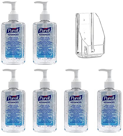 PURELL ADVANCED GEL HYDROALCOOLIQUE POUR LES MAINS, Flacon 300mL x 6 avec el soporte.
