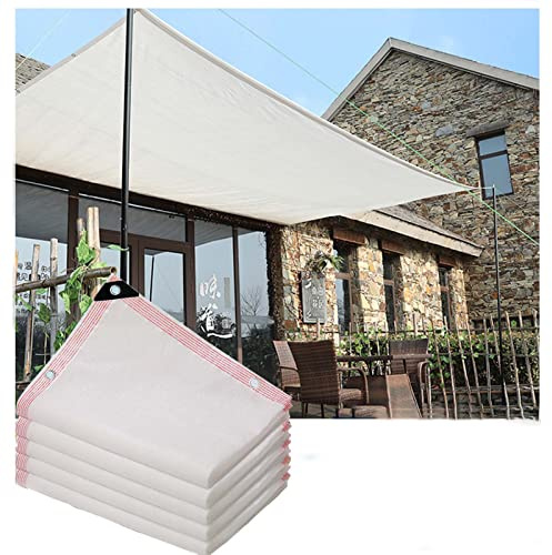ZHJSHOU Telo Ombreggiante Occhiellato, Tenda Esterno,Rete Telo Ombra Antivento Anti-UV 90-95%,Tende da Sole per Serre,Balcone,Giardino, Bianco,7X14m