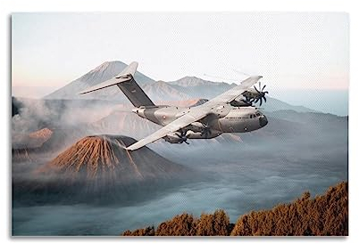 Kampfflugzeug-Poster Airbus A400M Dekoratives Gemälde Leinwand Wand und Kunst Bild Familie Schlafzimmer Dekor 30 x 45 cm