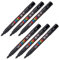 POSCA 205055 - POSCA Marker mit feiner Rundspitze, schwarz, 6 Stück, PC-3M