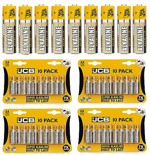 40 AA batteries, Super Alkaline batteries AA, double A batteries for toys fairy lights camera household applications