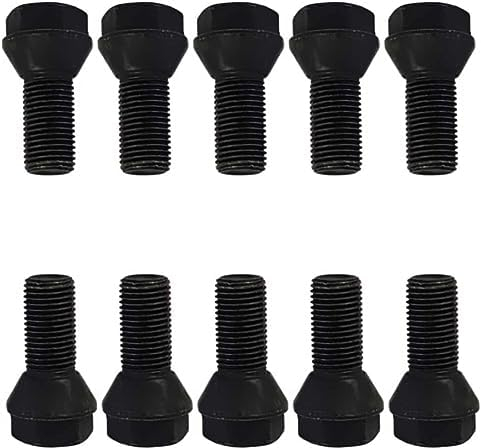 10 Radschrauben Radbolzen Kegelbund schwarz M14x1,5 25mm (Kurzkopf)