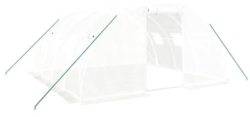 vidaXL Invernadero con Estructura de Acero Blanco 16 m² 4x4x2 m
