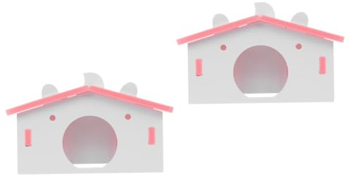 DOITOOL 2 STK Hamster Nest Schlafhaus Haustier meerschweinchen versteck Hamsterkäfige klein Spielzeuge Hamsterhaus Schlafnest für Hamster Goldener Bär die Schaukel Laufrad Wippe hölzern