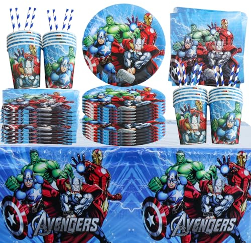 Ptydecta Vaisselle Anniversaire,Ensemble D'anniversaire Fille,Decoration Anniversaire Assiettes Serviettes Tasse Pipette Nappes,Idéal pour 10 Personnes (C2)