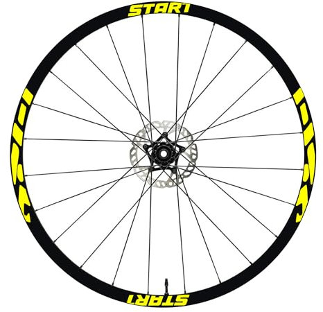 Felgenaufkleber für Fahrrad, 26 Zoll – 27,5 Zoll – 28 – 29 Zoll (61,8 – 63,5 cm), für Fahrrad, MTB, Bike – Felgenaufkleber für Mountainbike, Artikelnummer: B0157 (27,5 Zoll, Neongelb)