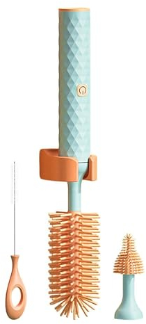 Brosse électrique pour biberon, fouet Bota de nettoyage à 360°, nettoyeur automatique de biberon avec brosse à tétine, ensemble de brosse électrique en silicone, kit de nettoyage de bouteille d'eau,