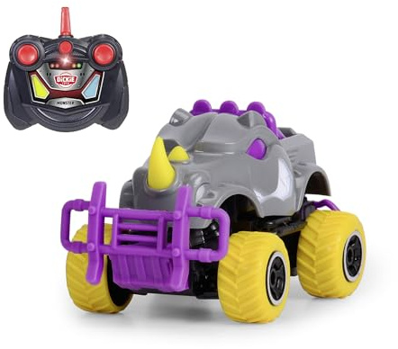 Dickie Toys - RC Auto Monster Rhino (14 cm) - Ferngesteuerter Monstertruck ab 6 Jahre in Cooler Nashorn-Optik - Remote Control Car für Kinder, 8 km/h, 2,4 GHz Fernbedienung, inkl. Batterien