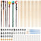 DKINY 24 Wizard Zauberstab Holzbastelset Kinder, Magier Zauberstäbe mit Farben, Magischer Zauberer Holzstab zum Basteln und Bemalen Kreativsets Bastelbedarf, DIY Magic Wand Geschenk für Junge Mädchen