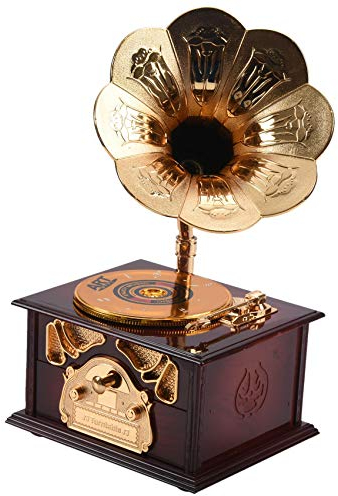 fumooa Grammophon Geformt Klassische Vintage Spiel Uhr Hand Kurbel Art Spiel Uhr Bewegung DIY Romantische Weihnachts Geschenk Tropfen Versand Farbe