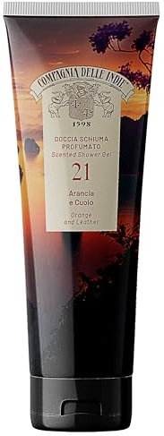 Compagnia delle Indie - Docciaschiuma Profumato - Bagno Doccia Profumato – Docciaschiuma Rinfrescante – Essenze Floreali - 250 ml (Arancia e Cuoio)