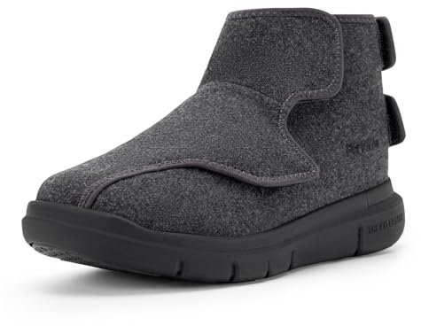 FitVille Extra Breit Winterstiefel mit Klettverschluss Winterschuhe Herren Senioren Gesundheitschuhe Warme Stiefel Bequeme Pflegeschuhe EasyTop Winter Boots V2 Grau EU 46.5 Weit