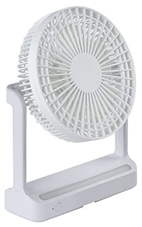 Home-Study - Ventilador de pared con lámpara LED, recargable por USB, portátil, inalámbrico, ventilador de escritorio, ventilador de 3 engranajes