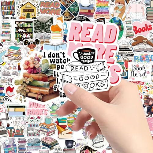 Kabwea 150 StüCk Buchaufkleber,Sticker, Sticker Aesthetic, Aufkleber, Sticker Set, Sticker Kinder, Scrapbook Stickers, Stickers, Aufkleber Kinder, Book Lovers