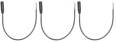 sourcing map 3pcs 3.5mm Female Jack to Bare Wire Open End Replacement TRS 2 Pole Stereo 1/8 Mono Audio Cable Plug Jack for Earphone Headphone Cable Repair, 0.25m