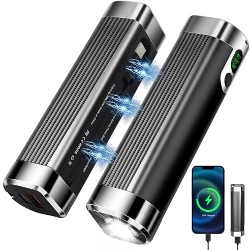 Handwärmer Wiederaufladbar 2er,10000mAh Tragbarer Taschenwärmer,3 in1USB Batteriebetriebener Elektrischer Magnetische Handwärmer mit 3 Wärmestufen Wintergeschenke für Frauen,Mann,Familien-Schwarz