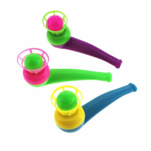Genérico Bolas Flotantes De Tubo De Soplado | Cerbatanas Mont-essori Y Juguetes De Pelota, Equilibrio Soplando Tubo Mágico Clásico Juguete Suspensión Soplando Bola para Niños, Colores Aleatorios