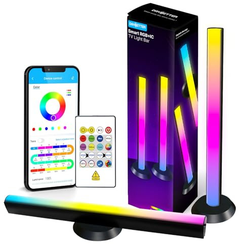 DAYBETTER Smart LED Light Bars, RGB Light Bar, 14 Inches TV Backlights with Scene and Music Modes, Smart Light Bars with Multiple Placement Options, Mood Lighting, PC Gaming Light Bar for Room Decor