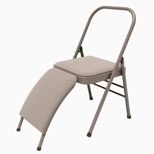 ZHXQRP Yoga Hilfsstuhl Mit Abnehmbarer LendenwirbelstüTze Lindert RüCkenschmerzen Yoga BüRostuhl Klappbares Balance Handstand TrainingsgeräT