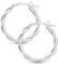 Amberta Italien Damen Silberne Creolen 925 Sterling Silber | Creolen Silber Gedreht | Gedrehte Ohrringe Silber | Damen Creolen Silber 925: Gedrehte Ohrringe Silber