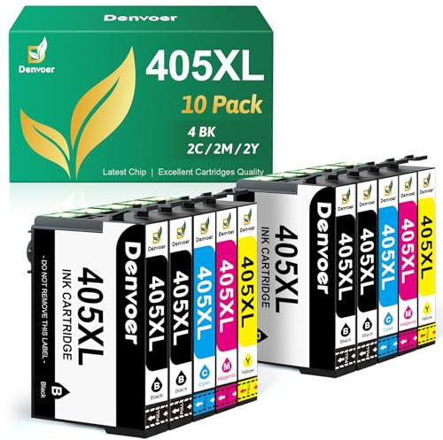 Denvoer 405XL Multipack Kompatibel für Epson 405 405XL für Epson Workforce Pro WF-4820 Patronen WF-4830 WF-3820 WF-3825 WF-4825 WF-7830 WF-7835 WF-7840 Drucker (405XL 4Schwarz 2Cyan 2Magenta 2Gelb)