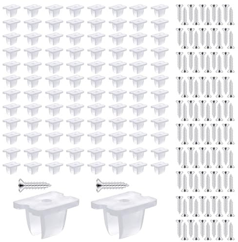 100 Stück Wsserdichter LED-Lichtstreifenclips, Streifen Montagehalterung Clips, passend für 5 mm bis 6 mm Silikon LED Streifen Halterung, Inklusive Schrauben, durchscheinend