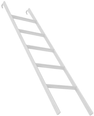 Scaletta per letto a castello, in metallo, per interni, 1,5 m, con 2 ganci, colore: bianco