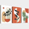 3 Pcs Cadre en Bois Impression sur Toile Feuilles Abstrait Orange Tableau Affiche Decoration Murale Image Minimaliste Nordique Tableau Decoration Murale Salon Chambre Salle de Bain 30x40cm x 3pcs