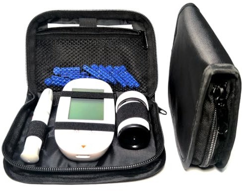 FSJLT Diabetes Travel Case,Diabetic Kit Case to Carry Supplies,Small Portable Glucose Monitor Cases Organizer Bag for Blood Sugar Test Strips, Lancets, Lancing Device (1)
