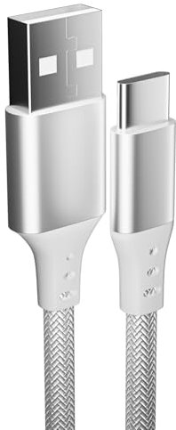 pluX USB C Cable USB C to A for Charging Android Phones and PS5, Xbox Controller - Ultra-Durable Type C charger USB A to USB C Charger Cable Samsung Charger - 1 Meter/3.3ft White