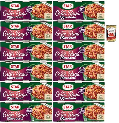 Italian Gourmet il mio Gran Ragù Extra Gusto, ragù italiano 12 x 3 x 100g | Mit 100% Fleisch aus Italien, condimento ricco für schnelle Pasta, Dose, Gesamtnettogewicht 300 g + Kostenlos Polpa 400g