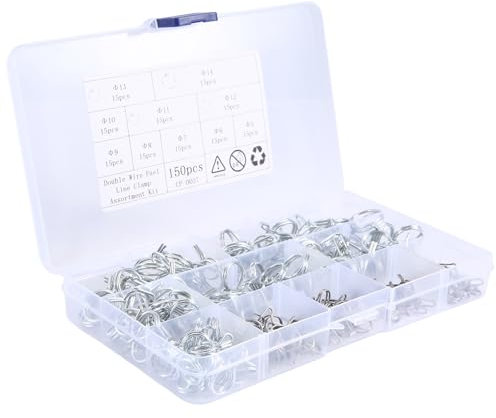 Agwuoetr 150 StüCk/Set Edelstahl-Federklemme Schlauchschellenbefestigung Kraftstoffleitungsschlauch Wasserrohr Luftschlauch Auto-SanitäRwerkzeuge