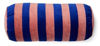 ESSENZA Nackenrolle Bell Ultra Blue, 22x50 cm - 100% Baumwollsamt - Streifen
