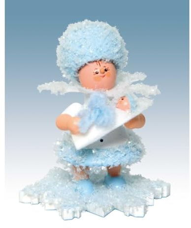 Drechslerei Kuhnert Schneeflöckchen mit Baby Jungen - 5 cm