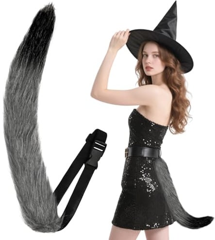 BSBUY Fuchsschwanz Cosplay Set für Erwachsene Fuchskostüm Realistischer Kunstfell Schwanz mit Klammer für Kostüm Waschbar Fuchsschwanz Weicher Fuchs Schwanz Fox Tail Fuchs Kostüm Anime Cosplay