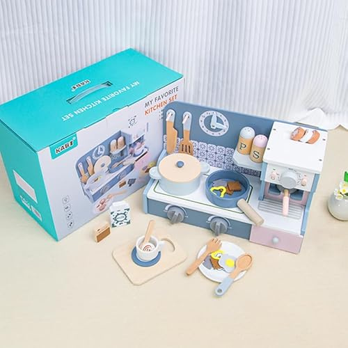 My Favorite Kitchen Set – Holz Spielküche für Kinder | Komplettes Küchen-Set mit Kaffeemaschine & Zubehör | Rollenspiel ab 3 Jahren, EN71 & CE geprüft