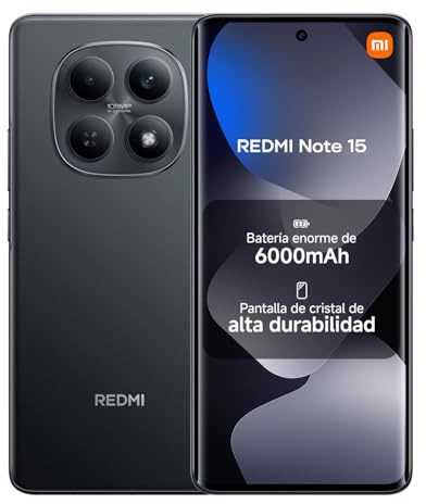 XIAOMI REDMI Note 15 Smartphone de 6+128GB Negro batería de 6000 mAh