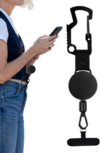 Anti-Theft Phone Tether, Retractable Anti-Theft Phone Tether With Safety Reel Harness, Multifunctional Smartphone Security Accessory for Hiking, Mountaineering, Fishing, Travel, Ski
