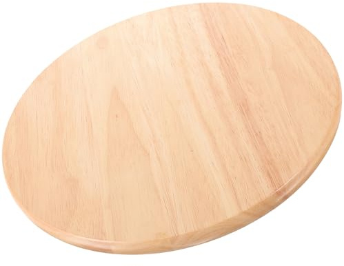 Runder Holzhocker Bausatz mit Sitzfläche für Hocker | Massivholz, Runde Form mit U-kante und Glatter Oberfläche, 1 Stück, Beige
