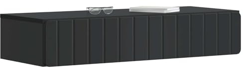 vidaXL Wandmontierter Beistelltisch Schwarz 87,5 x 34,5 x 17 cm, Wohnzimmer, Wandtisch, rechteckig, viel Stauraum, modernes Möbelstück, stilvolle Ordnung