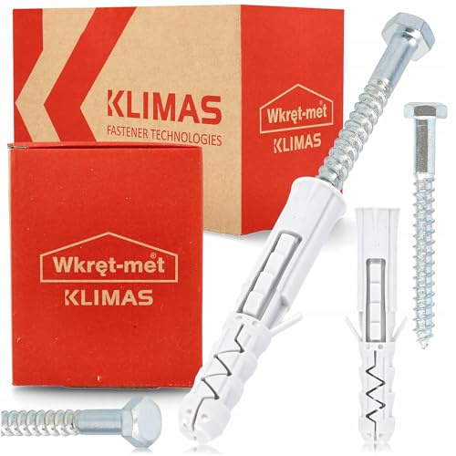 KLIMAS KKX Spreizdübel 14 x 100 mm mit Sechskantschraube Dübel Set für Beton Ziegel Vollstein Schwerlast Befestigung 100 Stück