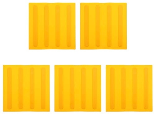 HEATSHAKING PVC Taktile Fliesen 5 Stück in Gelb mit Perforierter Rückseite für Blindenhilfsmittel Geeignet für Gehwege und Straßendekoration Selbstklebend und Wetterbeständig
