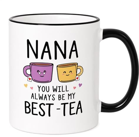 LIRONGTAGE Nana Gifts, Best Nana Birthday Gifts, Best-Tea Nana Mug 350ml | Nana Birthday Gift Mugs,Nanna Gifts,Presents for Nana from Grandchildren, Christmas, Mothers Day,Cute Ceramic Tea Coffee Cup
