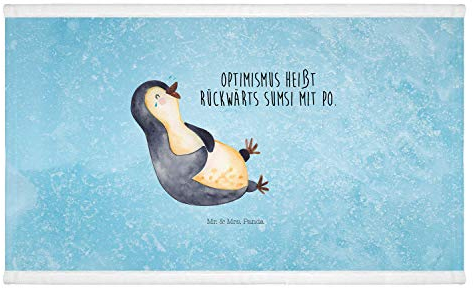 Mr. & Mrs. Panda 50 x 100 Handtuch Pinguin Lachen - Geschenk, Handtücher, Freude, witzig, lustiger Spruch, Fröhlich, Funny, Kinder, Baby, Humor,
