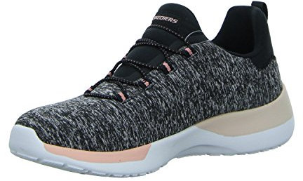 Skechers Damen Dynamight Break-Through Sneaker, Black Mesh/Coral & Natural Trim, 40 EU