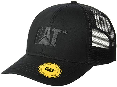 Caterpillar Unisex Cap Raised Logo Mesh Kappe, Schwarz, Einheitsgröße